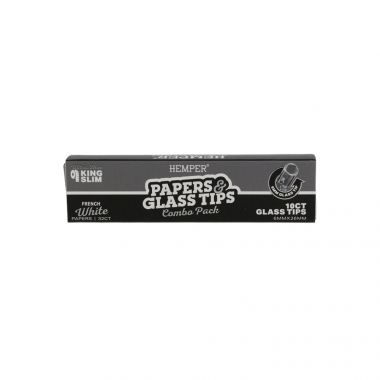 Hemper French White Kingsize Slim Papers & 6mm Glass Tips