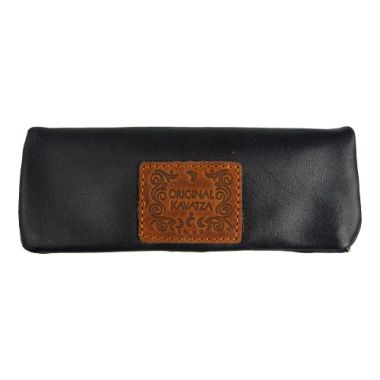 Kavatza Mini Rolling Pouch - Black Leather