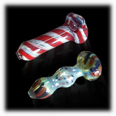 8cm Hand-Blown Rainbow Glass Pipe