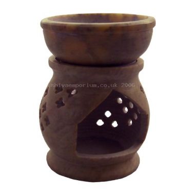 Jali Carved Soapstone Oil Burner