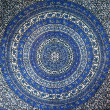 Elephant Mandala Bedspreads - Blue