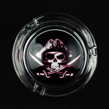 The Skull Collection Glass Ashtrays - Pirate Skull, Swords & Dagger