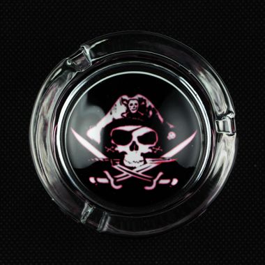 The Skull Collection Glass Ashtrays - Pirate Skull, Swords & Dagger