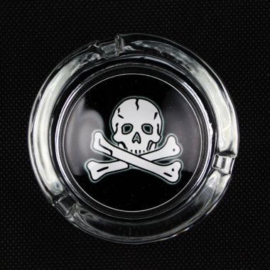 The Skull Collection Glass Ashtrays - Skull and Crossbones