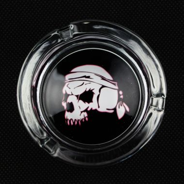 The Skull Collection Glass Ashtrays - Bandana Skull