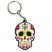 Rubber Skull Keyring - White & Yellow