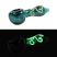 Glow In The Dark Mini Glass Spoon Pipe - Teal with Octopus Design
