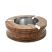 Image 1 of Wood and Nickel Round Ashtray