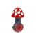 Coloured Glass Mushroom Pipe - Red