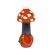 Coloured Glass Mushroom Pipe - Orange